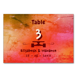 Elegant Vintage Skateboard Wedding terracotta  Table Number
