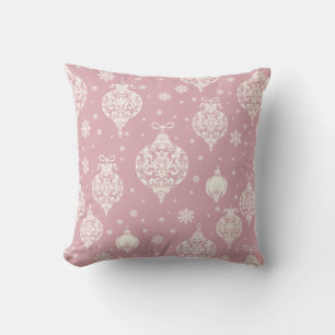 Elegant Vintage Soft Pink Christmas Ornaments Cushion