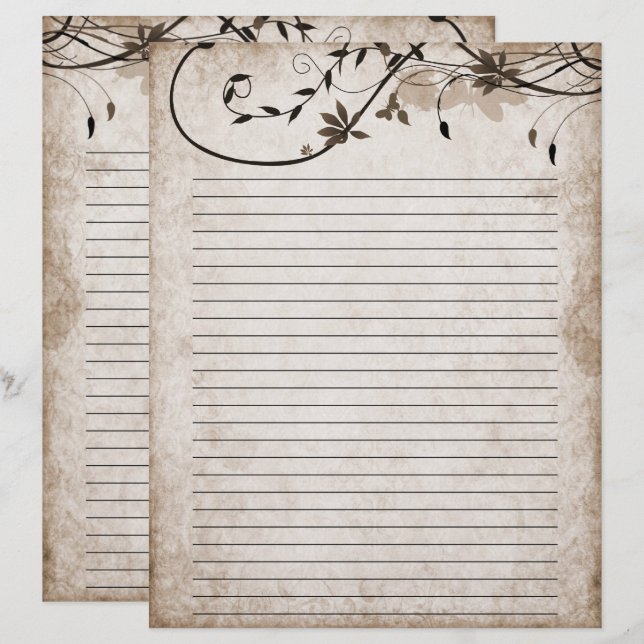 Elegant vintage stationery paper (Front/Back)