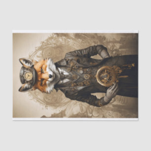 Elegant Vintage Steampunk Fox Tissue Paper