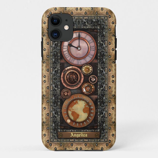Elegant Vintage Steampunk Timepiece Case-Mate iPhone Case (Back)