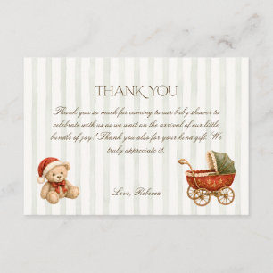 Elegant Vintage Stroller Baby Shower Thank You Enclosure Card