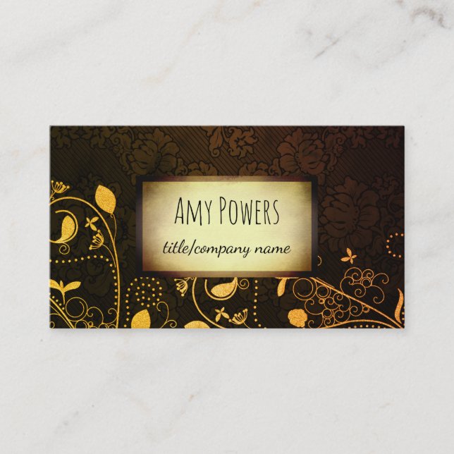 elegant vintage style custom business card (Front)