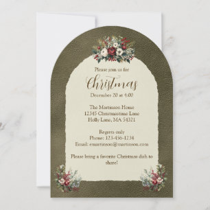 Elegant Vintage Style Florals Christmas Arch Invitation