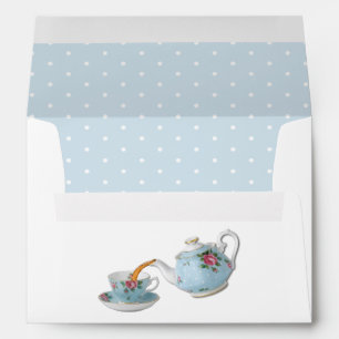 Elegant Vintage Style Teapot & Cup Envelope