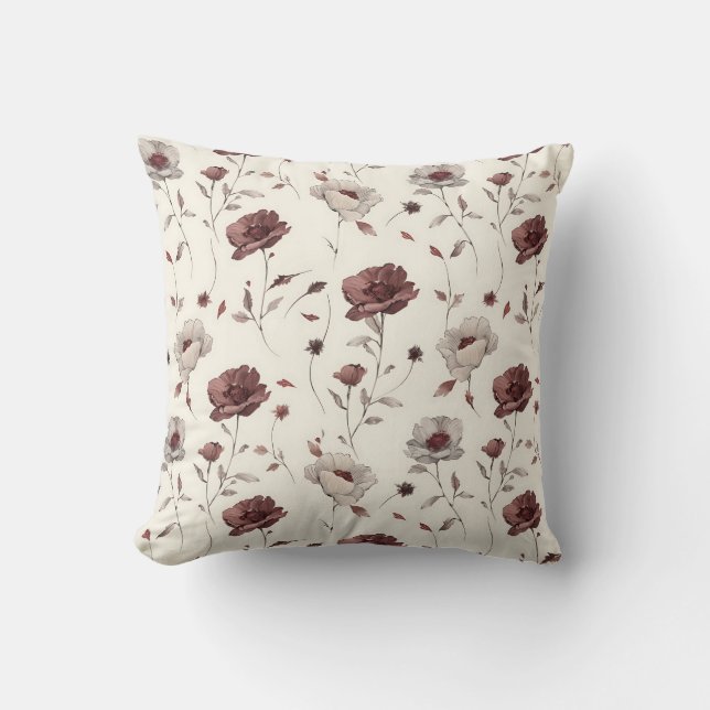 Elegant Vintage Stylish Romantic Floral Chic Cushion (Front)