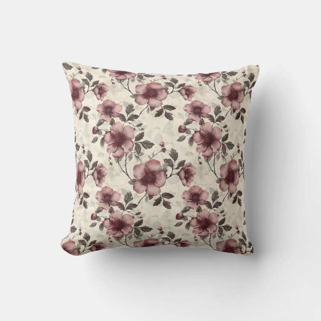 Elegant Vintage Stylish Romantic Floral Chic Cushion (Front)