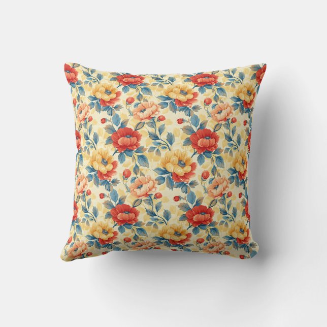 Elegant Vintage Stylish Romantic Floral Chic  Cushion (Back)