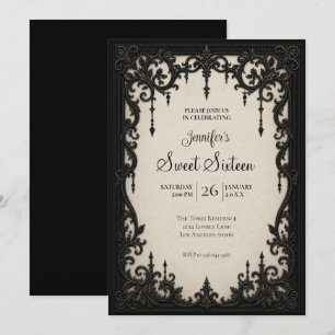 Elegant Vintage Sweet 16 Birthdy Invitation