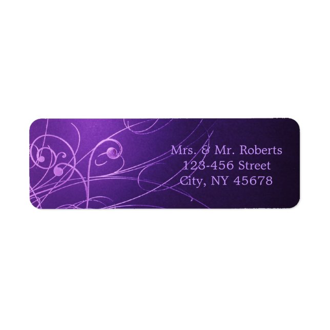 elegant vintage swirls purple wedding (Front)