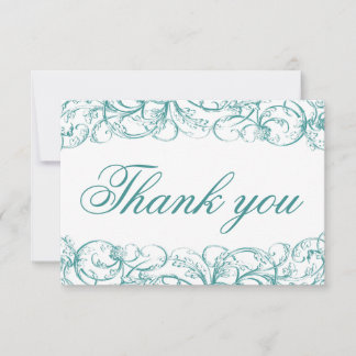 Elegant vintage swirls wedding thank you cards