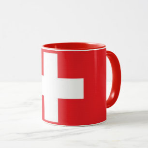 Elegant Vintage Switzerland Flag Covered Ceramic Mug