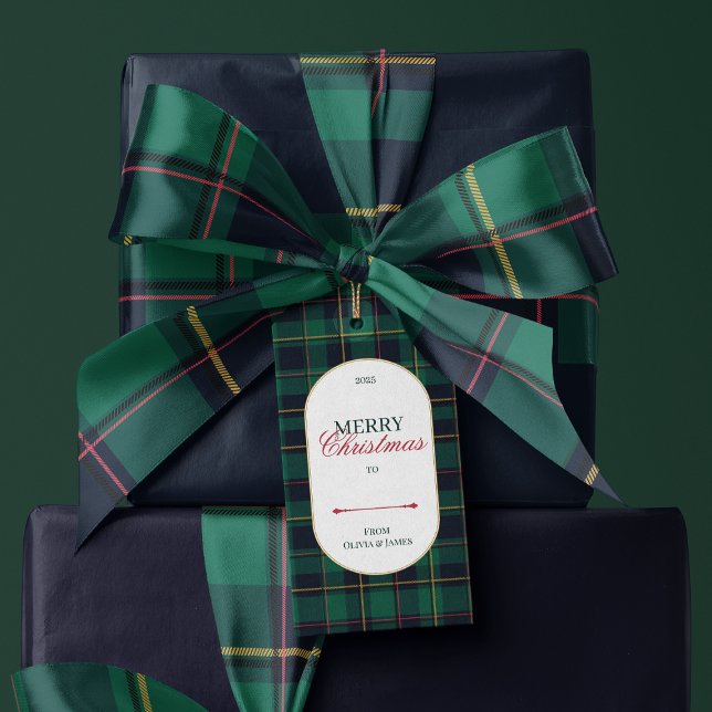 Elegant vintage Tartan Plaid Christmas gift tag (Creator Uploaded)