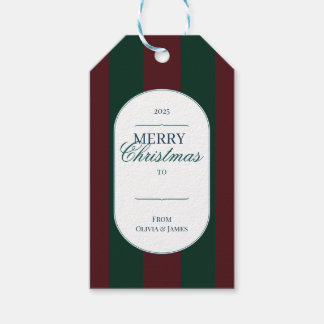 Elegant vintage Tartan Plaid Christmas gift tag