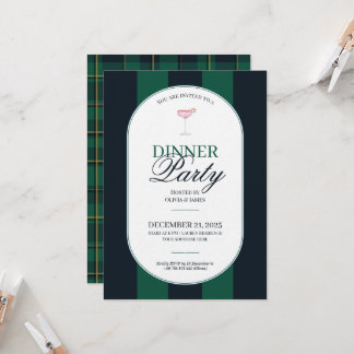Elegant vintage Tartan Plaid Christmas Invitation