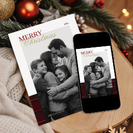 Elegant vintage Tartan Plaid Holiday Card