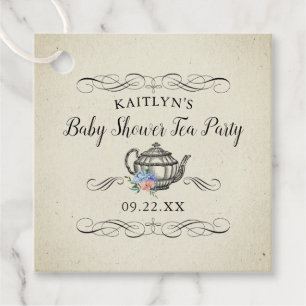 Elegant Vintage Tea Party   Baby Shower Favour Tags