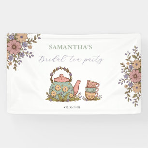 Elegant Vintage Tea Party Bridal Shower Banner