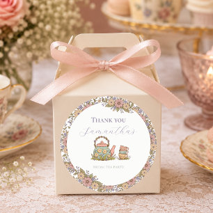 Elegant Vintage Tea Party Bridal Shower Classic Round Sticker