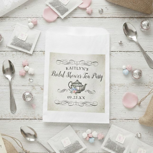Elegant Vintage Tea Party | Bridal Shower Favour Bags (Creator Uploaded)