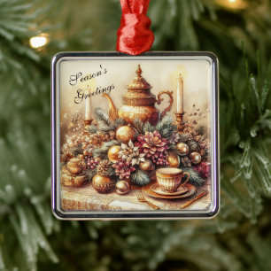 Elegant Vintage Tea Party Christmas  Metal Tree Decoration