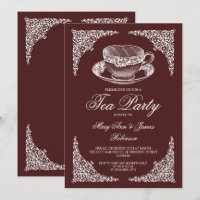 Elegant Vintage Tea Party Marsala Burgundy