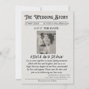 Elegant Vintage "The Wedding Story" Save the Date  Invitation