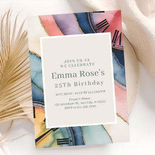 Elegant Vintage Timepiece Birthday Invitation
