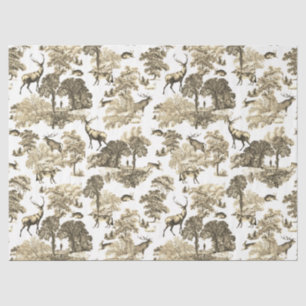 Elegant Vintage Toile Animals Woodland Thick  Tissue Paper