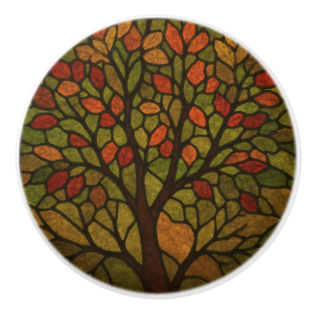 Elegant Vintage Tree Ceramic Knob (Front)