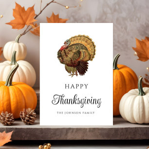 Elegant Vintage Turkey Friendsgiving Dinner Invitation