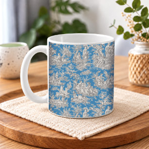 Elegant Vintage Turquoise Toile French Countryside Coffee Mug