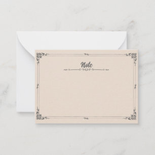 Elegant Vintage two borders Classic Ornate Frame Card
