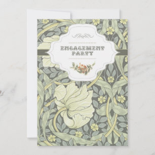 elegant vintage typography engagement party invite