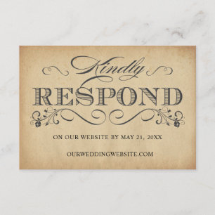 Elegant Vintage Typography Online RSVP Reply Cards