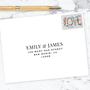 Elegant Vintage Typography  Wedding Return Address Self-inking Stamp