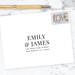 Elegant Vintage Typography  Wedding Return Address Self-inking Stamp