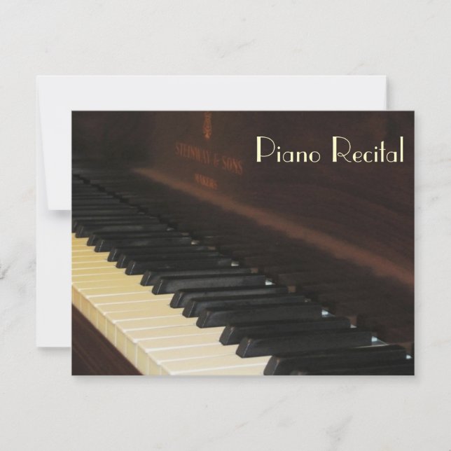 Elegant Vintage Unisex Piano Recital Invitations (Front)
