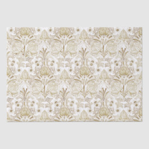Elegant Vintage Victorian Beige Flower Pattern Tissue Paper