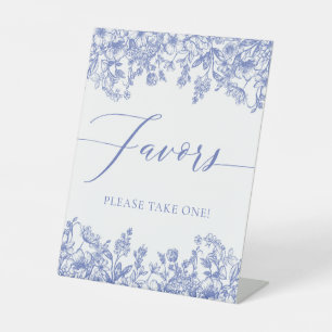 Elegant Vintage Victorian Blue Floral Favours Sign