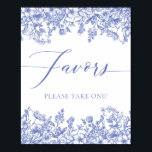 Elegant Vintage Victorian Blue Floral Favours Sign<br><div class="desc">The Elegant Vintage Victorian Blue Floral Favours Sign is a delightful addition to your event decor. With its timeless design featuring Victorian blue florals, this sign adds a touch of elegance to your celebration. Use it to guide guests to the favours area, making it both functional and stylish. Perfect for...</div>