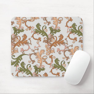 Elegant Vintage Victorian Boho Leaves Background Mouse Mat