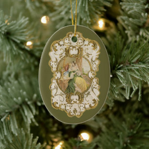elegant vintage Victorian Christmas Ceramic Tree Decoration