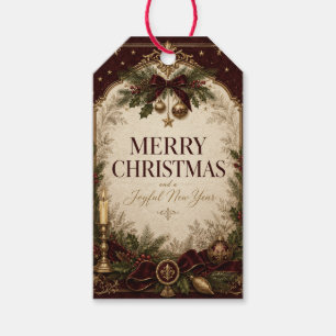 Elegant Vintage Victorian Christmas Greeting  Gift Tags