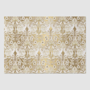 Elegant Vintage Victorian Glow Gold Flower Tissue Paper