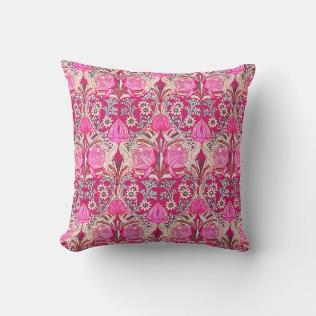 Elegant Vintage Victorian Pink Flowers Pattern Cushion (Front)