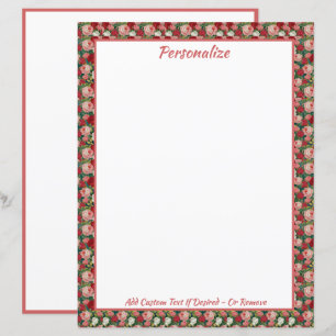 Elegant Vintage Victorian Red Pink Roses 