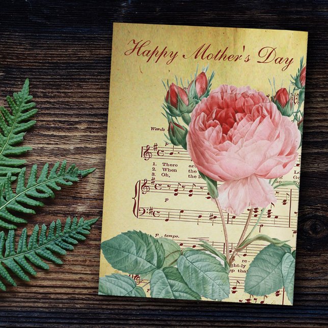 Elegant Vintage Victorian Rose Antique Music Notes (Creator Uploaded)