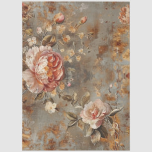 Elegant Vintage Victorian Rustic Floral Decoupage Tissue Paper