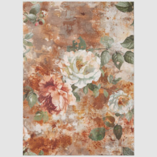Elegant Vintage Victorian Rustic Floral Decoupage  Tissue Paper